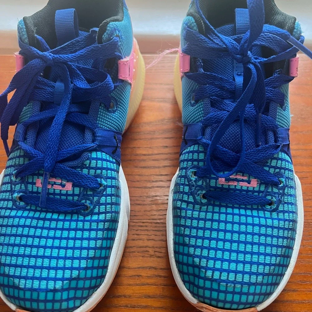 Nike Kids Blue and Pink Athletic Shoes - Picture 2 of 5